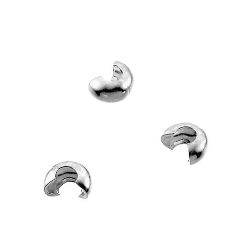 BeadsBalzar Beads & Crafts (925-C24) Sterling silver 4,5mm crimp covers (4 pcs)