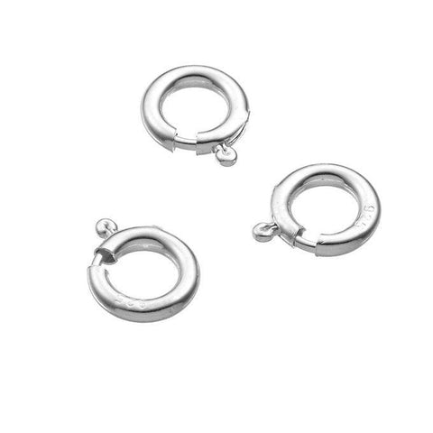 BeadsBalzar Beads & Crafts (925-CL03) Sterling silver 7mm spring ring clasps without jump ring (4 PCS)