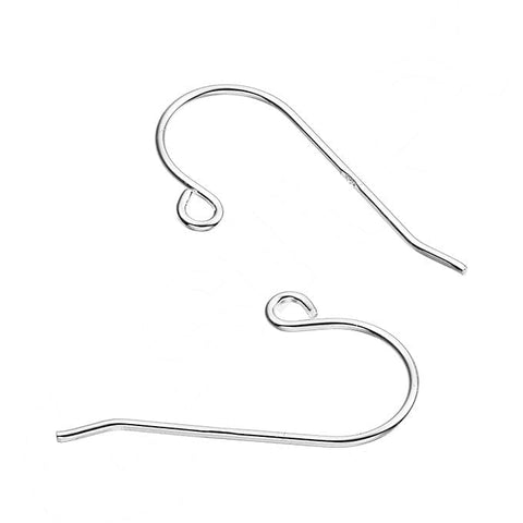 BeadsBalzar Beads & Crafts (925-E33)  Sterling silver 0,6mm wire hook earring supports (2 PAIRS)