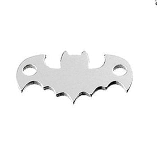 BeadsBalzar Beads & Crafts (925-L01) Sterling silver 10mm Bat medals with 2 holes (2 PCS)