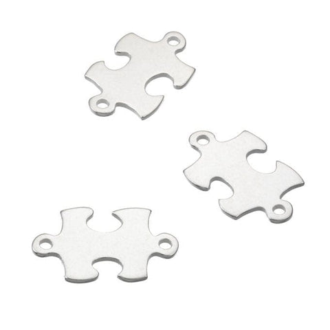 BeadsBalzar Beads & Crafts (925-TLPUZ) Sterling silver 1cm jigsaw charms 2 holes (1 PC)