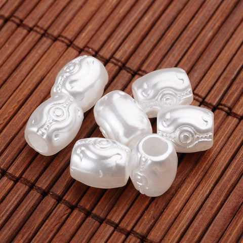 BeadsBalzar Beads & Crafts (AB4322) Acrlyic Beads white (50 PCS)