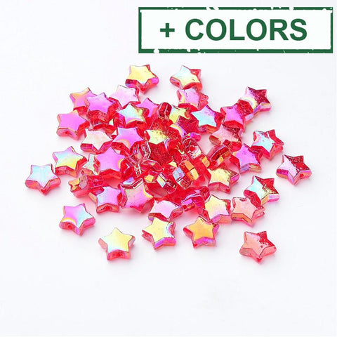 BeadsBalzar Beads & Crafts (AB6751X) Environmental Transparent Acrylic Star Shape 10mm (15 GMS)