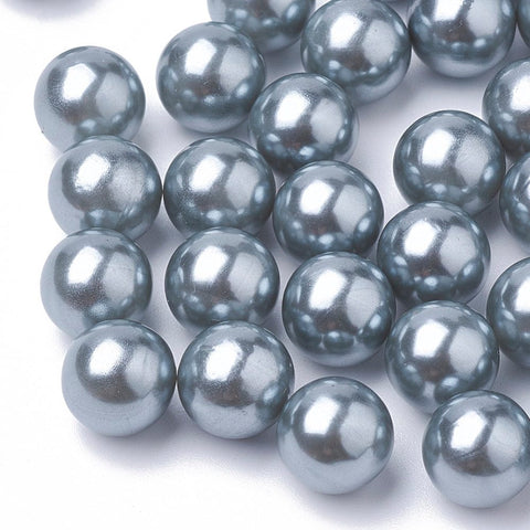 BeadsBalzar Beads & Crafts (AB6866C) GRAY (AB6866X) Imitation Pearl Acrylic Beads, Round, SlateGray 6mm NO HOLE (15 GMS)