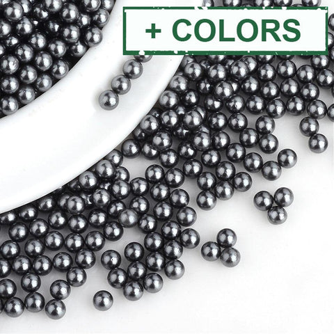 BeadsBalzar Beads & Crafts (AB6866X) Imitation Pearl Acrylic Beads, Round, SlateGray 6mm NO HOLE (15 GMS)