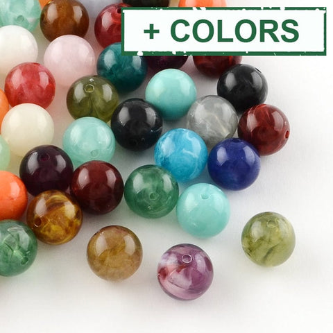 BeadsBalzar Beads & Crafts (AB7679-X) Acrylic Imitation Gemstone 10mm /Hole 2mm (20GMS +/- 35 PCS)