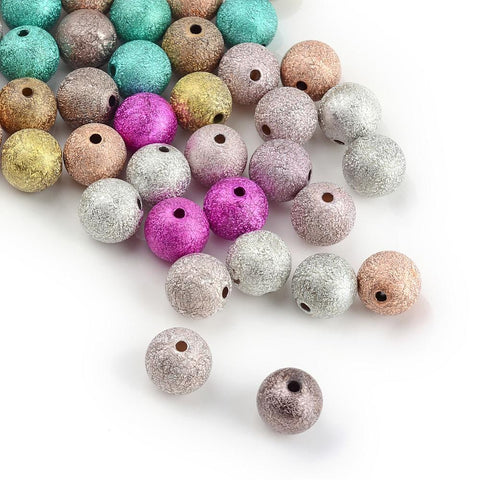 BeadsBalzar Beads & Crafts (AB7830-M) Spray Painted Acrylic Beads, Matte Style, Round, Mixed 4mm (15 GMS)