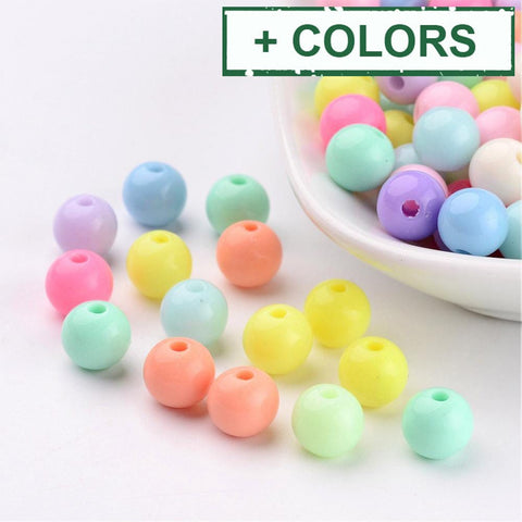 BeadsBalzar Beads & Crafts (AB7951-X) Solid Chunky Bubblegum Acrylic Ball Beads, Round, 8mm (50 GMS/ +-150PCS)