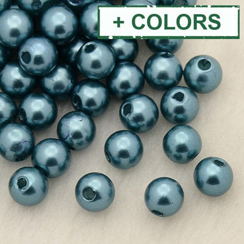 BeadsBalzar Beads & Crafts (AB8000-X) Imitation Pearl Acrylic Beads, Dyed, Round, 4mm (15 GMS)