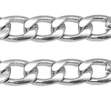 BeadsBalzar Beads & Crafts Aluminum Chain Silver 12mm (CH4355)