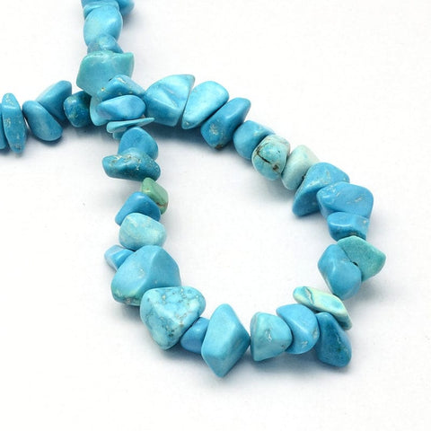 BeadsBalzar Beads & Crafts (BC6637A) Synthetic Turquoise Stone Bead Strands, Chip,Turquoise 8~18mm