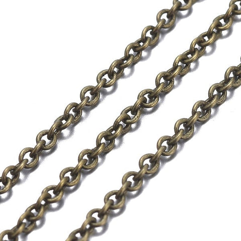 BeadsBalzar Beads & Crafts (BC7008A) Brass Cable Chains, Soldered, Oval,Antique Bronze 2X1.5mm (2 METS)