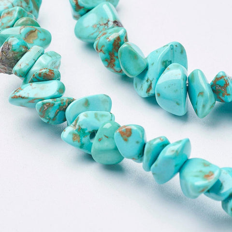 BeadsBalzar Beads & Crafts (BC8492-10) Synthetic Turquoise Beads, Dyed, Chips, Turquoise 3~8mm wide (1 STR)