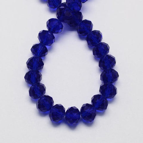 BeadsBalzar Beads & Crafts (BE1290C) Handmade Glass Beads, Faceted Abacus, DarkBlue 6MM