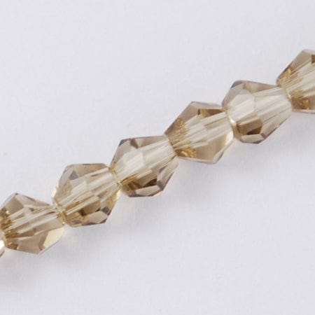 BeadsBalzar Beads & Crafts (BE2819)  Bicone Glass Beads Strands, Tan 3MM