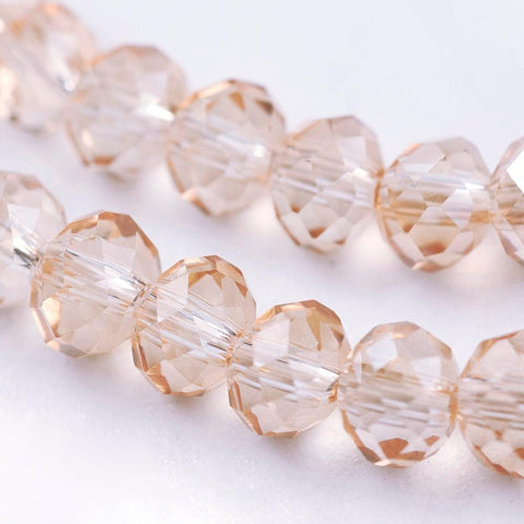BeadsBalzar Beads & Crafts (BE2826-71) Electroplate Glass Beads, Faceted Rondelle, Pale Goldenrod 2.5~3x3.5mm (1 STR)
