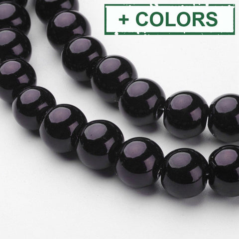 BeadsBalzar Beads & Crafts (BE2939-X) Glass Pearl Beads Strands, Pearlized, Round, 10mm (1 STR)