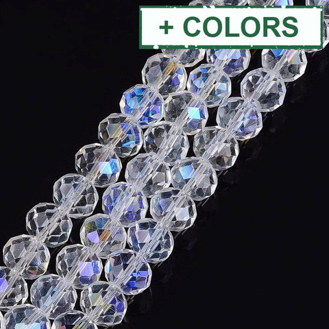 BeadsBalzar Beads & Crafts (BE429-X) Glass Beads, Pearl Luster Plated, Crystal Faceted Rondelle,10x7mm (1 STR)