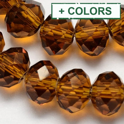 BeadsBalzar Beads & Crafts (BE8233-X) Glass Beads, Faceted Rondelle, 10x7mm (1 STR)