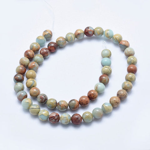 BeadsBalzar Beads & Crafts (BG5287) Natural Serpentine Beads Strands, Round, 8MM