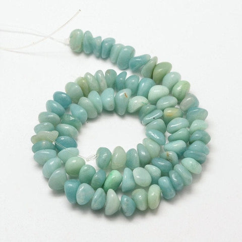 BeadsBalzar Beads & Crafts (BG5298) Natural Amazonite Chip Beads Strands Size: about 7~9mm