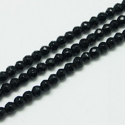 BeadsBalzar Beads & Crafts (BG7176-30) (BG7176-X) Natural Agate Beads Strands, Faceted, Round 3mm (1 STR)
