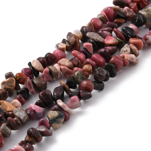 BeadsBalzar Beads & Crafts (BG8424-24) Natural Rhodonite Chip Bead Strands, Size: about 5~8mm wide (1 STR)