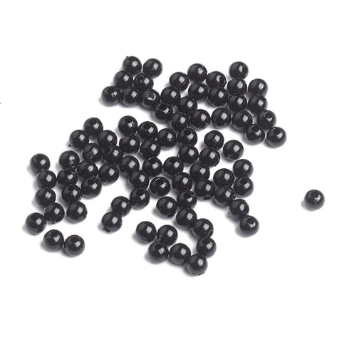 BeadsBalzar Beads & Crafts BLACK (AB8481-4) (AB8481-X) Acrylic Beads, Round, AB Color, 4mm (10 GMS / +-350 PCS)