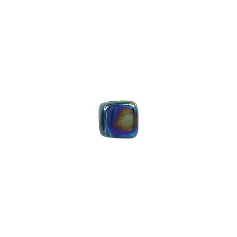BeadsBalzar Beads & Crafts BLACK/DARK BLUE (GC7352E) (GC7352-X) Enamel-Glazed Ceramic Slider Cube 6.5mm (Ø2.1mm) (6 PCS)