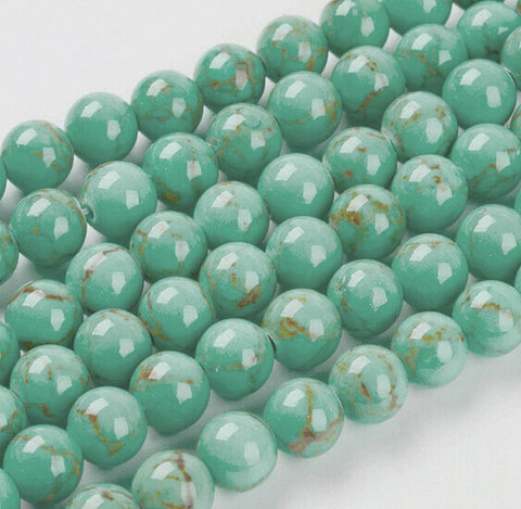 BeadsBalzar Beads & Crafts (BT3068) Synthetic Turquoise Beads, Dyed, Round, Dark Turquoise 6mm