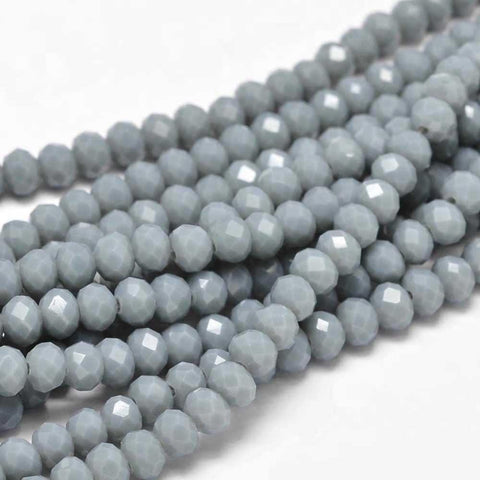 BeadsBalzar Beads & Crafts CADET BLUE (BE5624-21) (BE5624-X) Faceted Rondelle Glass Beads Strands, 6x4mm (1 STR)