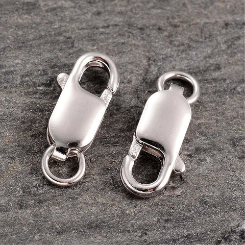 BeadsBalzar Beads & Crafts (CH5492) Platinum Plated Sterling Silver Lobster Claw Clasps 14MM