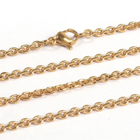 BeadsBalzar Beads & Crafts (CH5813) 304 Stainless Steel Necklaces, Faceted, Golden Size: about 29.5"(74.9cm) long,