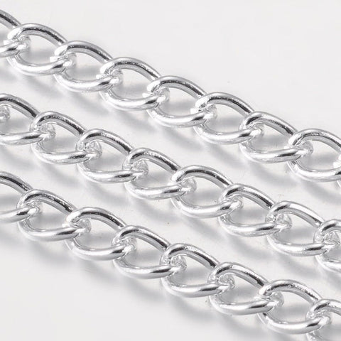 BeadsBalzar Beads & Crafts (CH860) Aluminum Chain 7.5X5MM (2 MET)