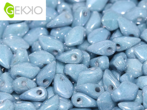 BeadsBalzar Beads & Crafts CHALK WHITE BABY BLUE LUSTER (GEKO-03000-14464) (GEKO-X) Gekko Beads 3x5mm (10 GMS / +- 190 PCS)
