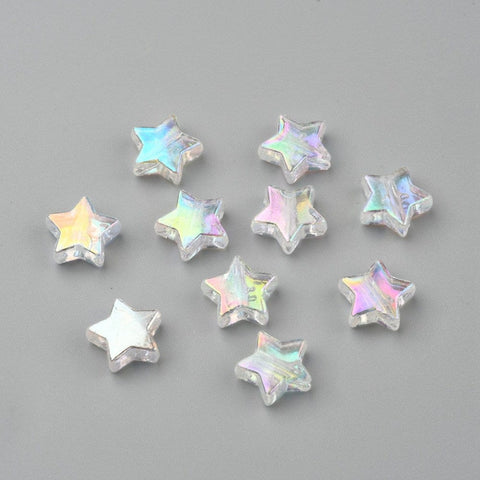 BeadsBalzar Beads & Crafts CLEAR (AB7651B) (AB6751X) Environmental Transparent Acrylic Star Shape 10mm (15 GMS)