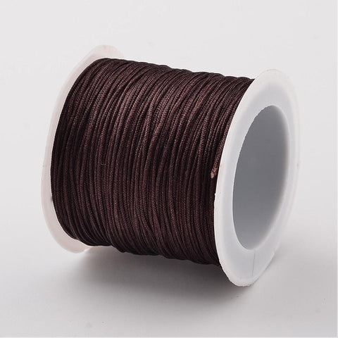 BeadsBalzar Beads & Crafts COFFEE (NC156-7) (NC156-X) Nylon Thread Cord, about 0.8-1mm (35m/roll).