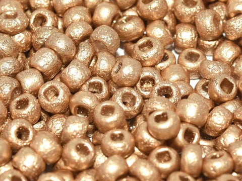 BeadsBalzar Beads & Crafts (CSB6-01710E) CZECH SEED BEADS 6/0 ETCHED AZTEC GOLD (25 GMS)