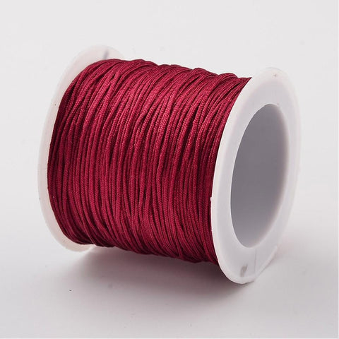 BeadsBalzar Beads & Crafts DARK RED (NC156-115) (NC156-X) Nylon Thread Cord, about 0.8-1mm (35m/roll).