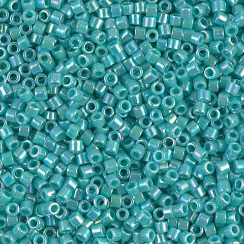 BeadsBalzar Beads & Crafts (DBM-0166) MIYUKI DELICA 10-0 OPAQUE TURQUOISE GREEN AB (5 GMS)