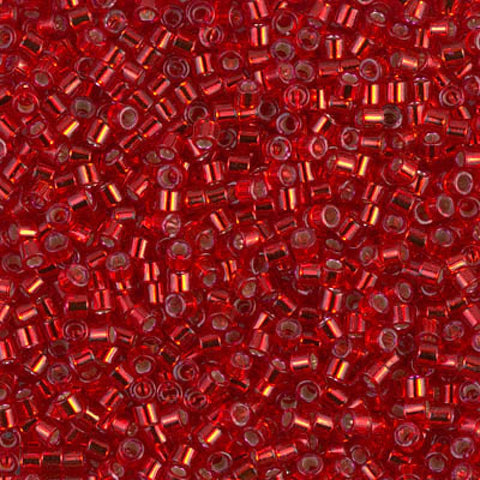BeadsBalzar Beads & Crafts (DBM-0602) MIYUKI DELICA 10-0 DYED SILVER LINED RED (5 GMS)
