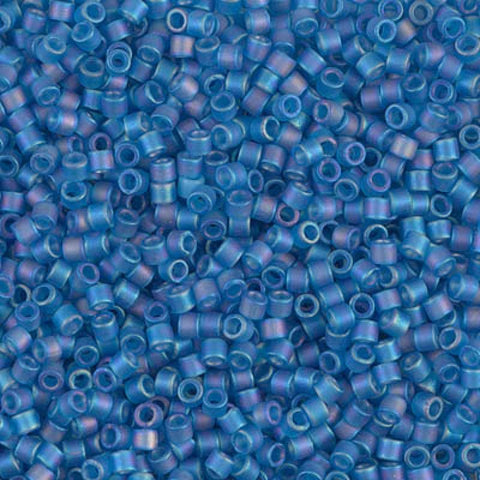 BeadsBalzar Beads & Crafts (DBM-0862) MIYUKI DELICA 10/0 MATTED TRANSPARENT CAPRI BLUE AB (5 GMS)
