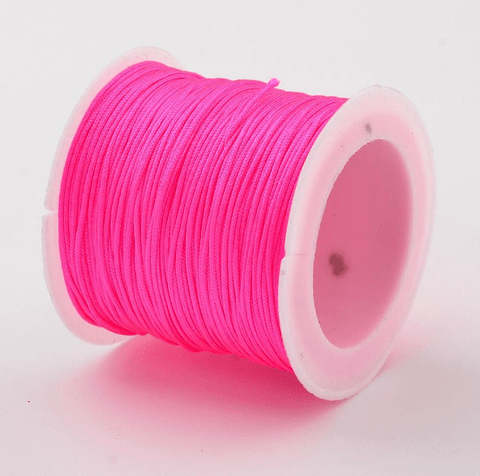 BeadsBalzar Beads & Crafts DEEP PINK (NC156-19) (NC156-X) Nylon Thread Cord, about 0.8-1mm (35m/roll).