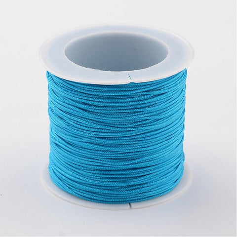 BeadsBalzar Beads & Crafts DEEP SKYBLUE (NC156-117) (NC156-X) Nylon Thread Cord, about 0.8-1mm (35m/roll).