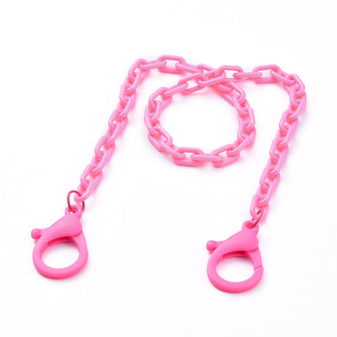 BeadsBalzar Beads & Crafts (EG7279-02) ABS Plastic Cable Chain Eyeglass Chains, DeepPink (47cm)
