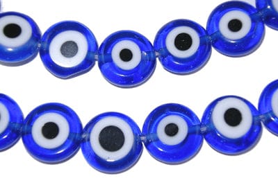 BeadsBalzar Beads & Crafts Evil Eye Glass Flat round (EY3482)