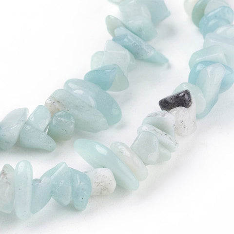 BeadsBalzar Beads & Crafts (GB4673) Natural Amazonite Beads Strands, Chips, SkyBlue