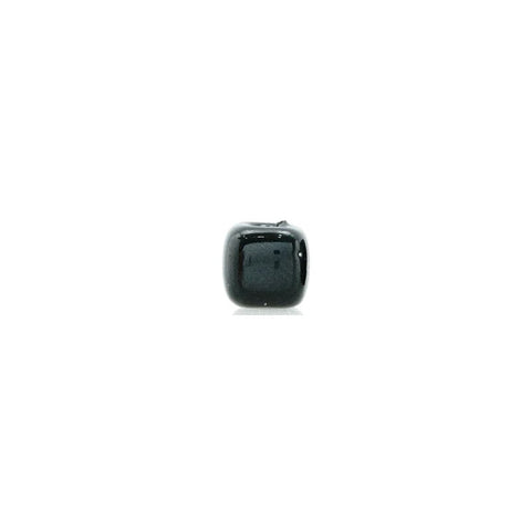 BeadsBalzar Beads & Crafts (GC7352B) BLACK (GC7352X) Enamel-Glazed Ceramic Slider Cube 6.5mm (Ø2.1mm) (6 PCS)