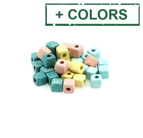 BeadsBalzar Beads & Crafts (GC7353X) Ceramic Slider Cube 6.5mm (Ø2.1mm) (30 PCS)
