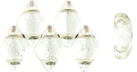 BeadsBalzar Beads & Crafts (GDU-SL00030) GEMDUO 8 x 5mm Crystal - Silver-Lined
